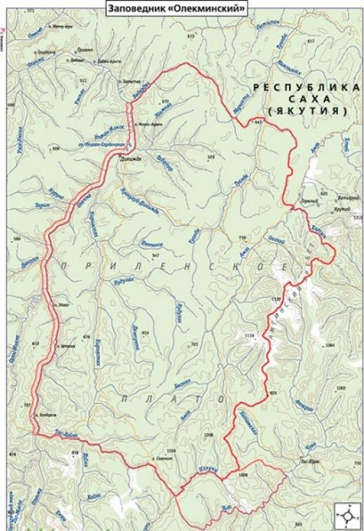 Olekma reserve on the map of Russia